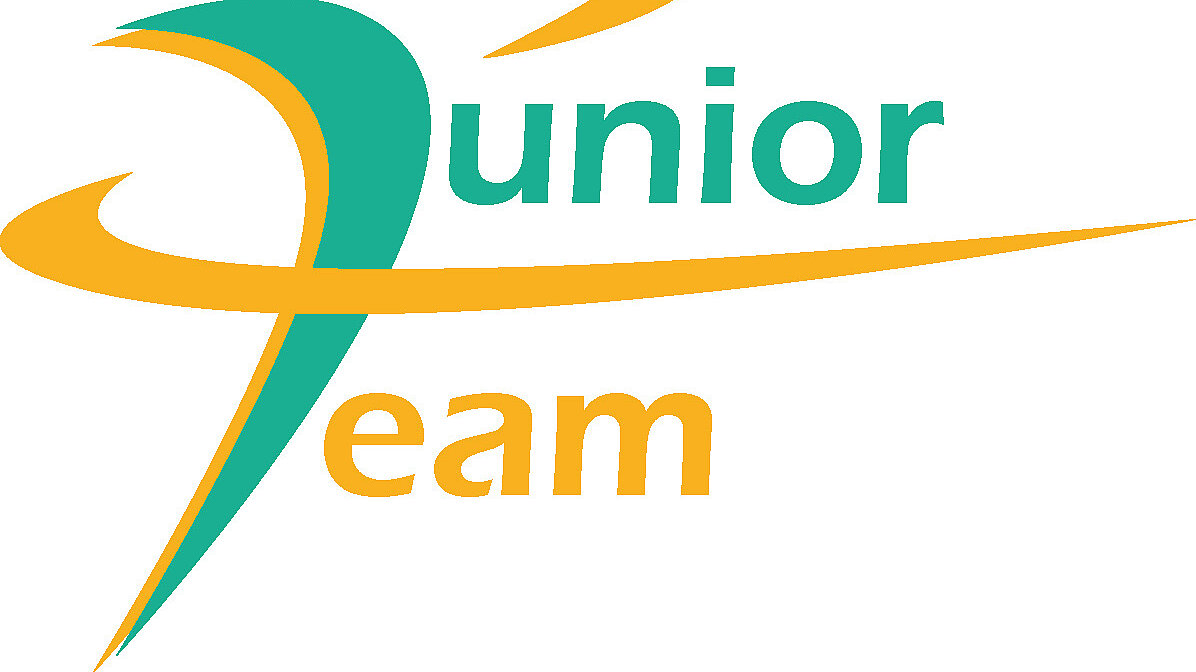 Logo „Junior Team“ mit stilisierter dynamischer Figur